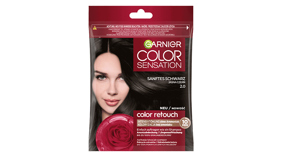 Szampon koloryzujący Color Retouch Color Sensation Garnier w odcieniu 2.0 Jasna czerń