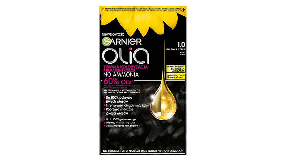 Farba do włosów Olia Garnier w odcieniu 1.0 Głęboka czerń