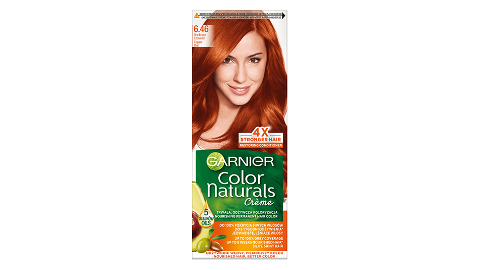 Farba Color Naturals Garnier w odcieniu 6.46 Miedziana czerwień