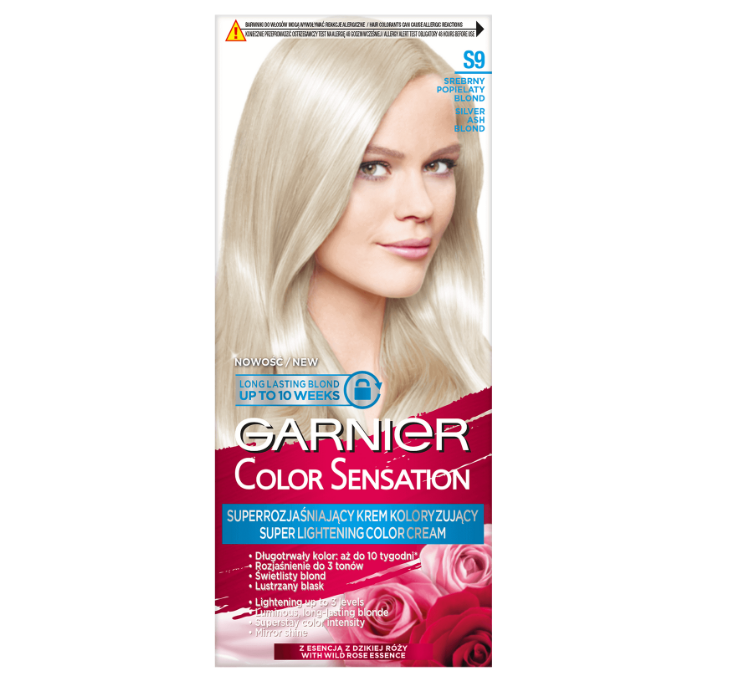 Garnier Color Sensation S9 Srebrny popielaty blond Farba do włosów