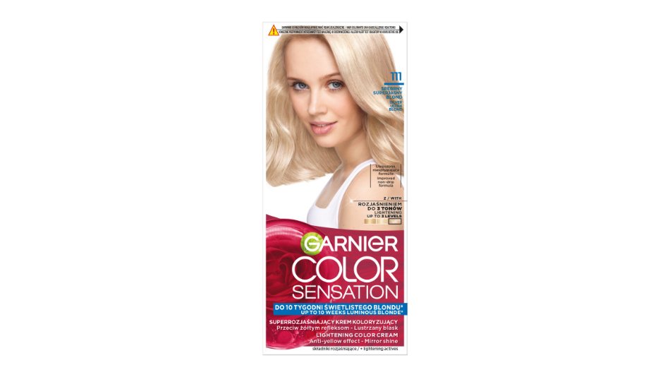 Garnier Color Sensation Krem koloryzujący 111, Srebrny Superjasny Blond