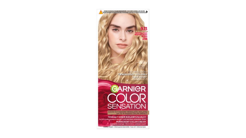 Garnier Color Sensation, Krem koloryzujący 9.13, Krystaliczny Beżowy Jasny Blond