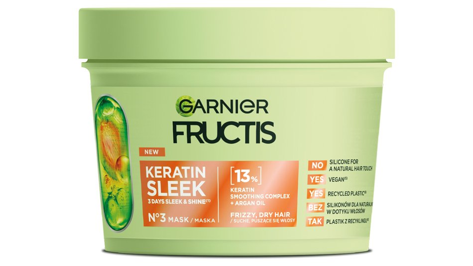 Maska do włosów z keratyną Garnier Keratin Sleek