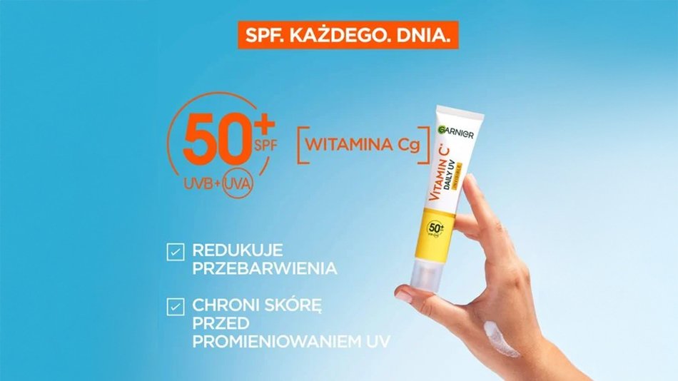 Niewidoczny fluid na dzień Garnier Vitamin C SPF50+