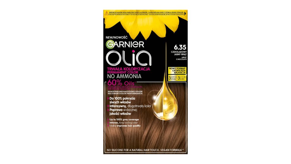 Farba do włosów Garnier Olia 6.35 Czekoladowy Jasny Brąz