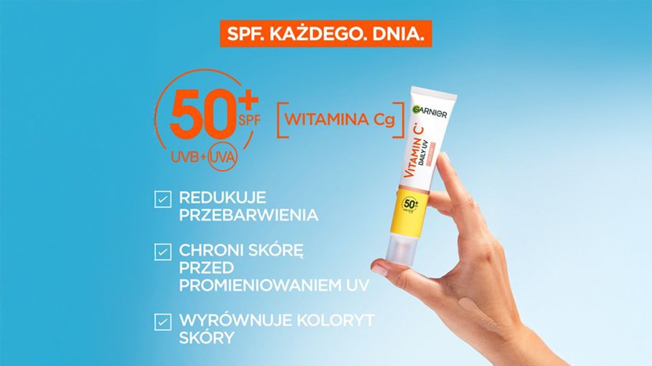 Rozświetlający fluid na dzień Garnier Vitamin C SPF50+