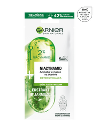 Ampułka w masce detoksykująca z niacynamidem i jarmużem