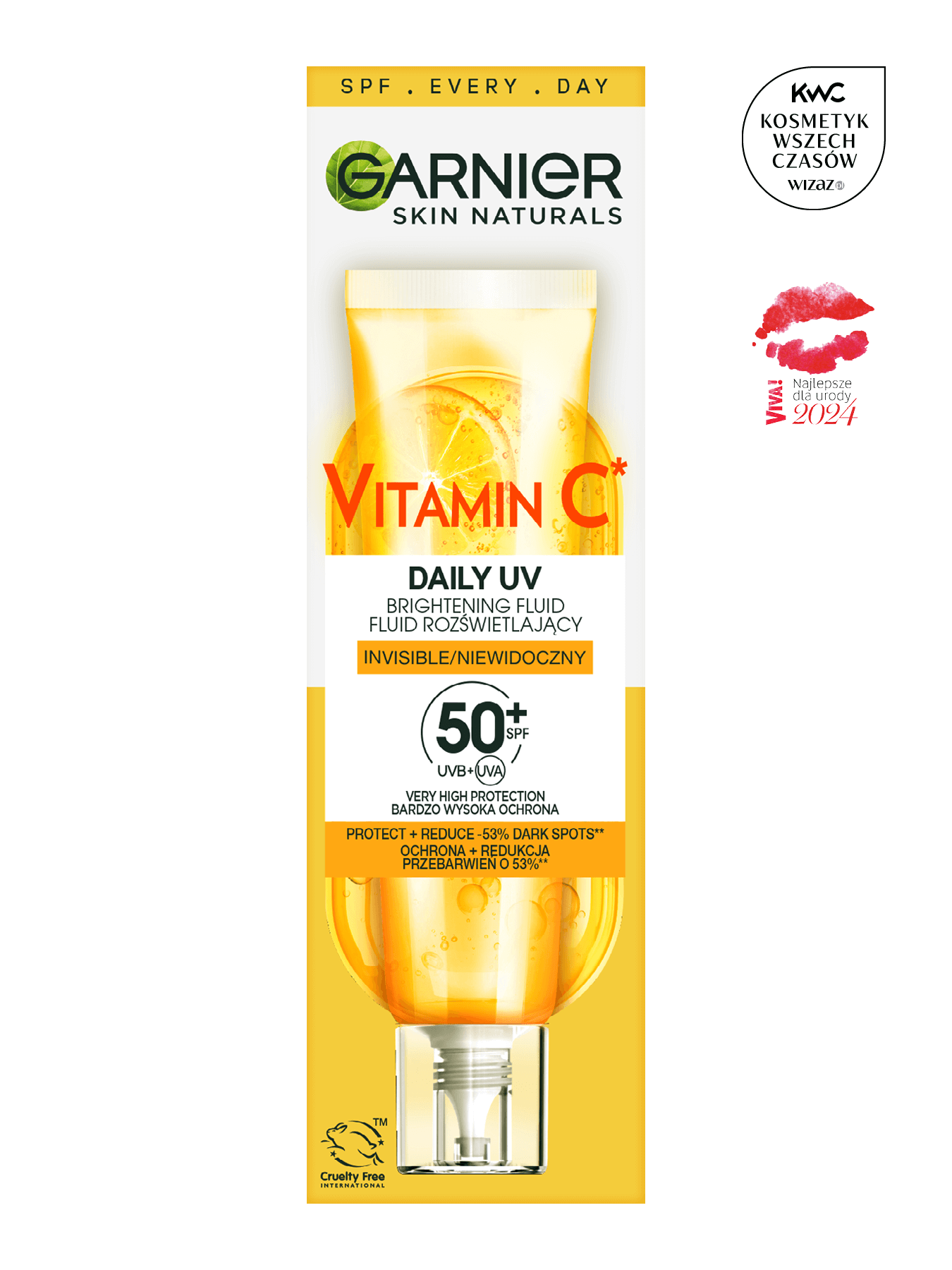 Niewidoczny fluid na dzień Garnier Vitamin C SPF50+