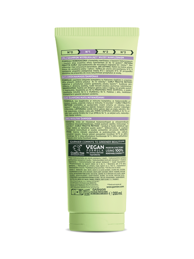 Szampon do włosów kręconych Curls Method od Garnier Fructis tył opakowania