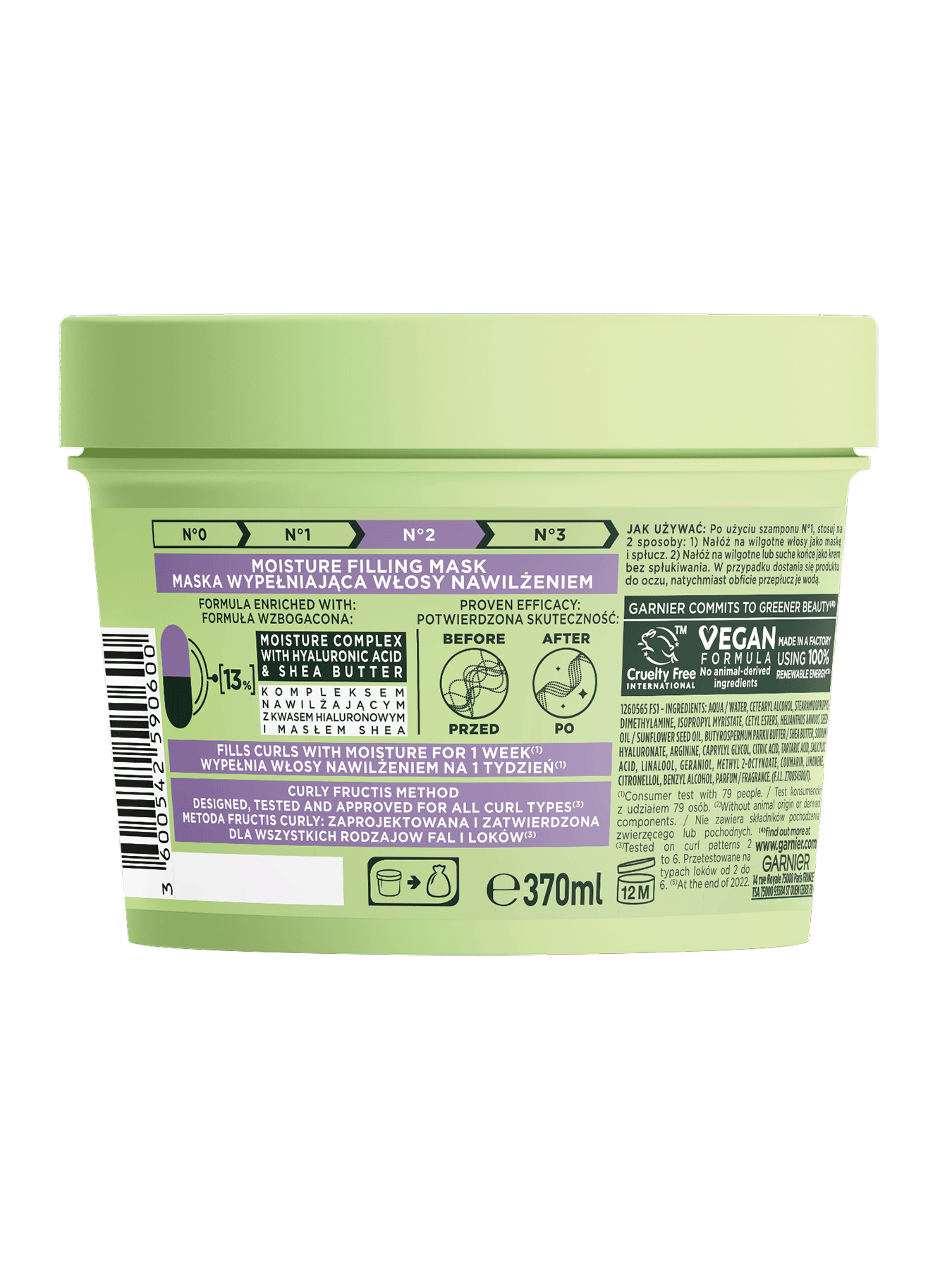 Maska do włosów kręconych Curls Method - Garnier Fructis tył opakowania