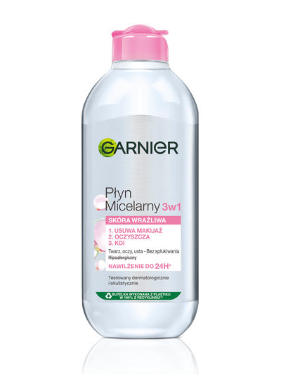 Płyn Micelarny do skóry wrażliwej 3w1 Garnier Skin Naturals 400ml