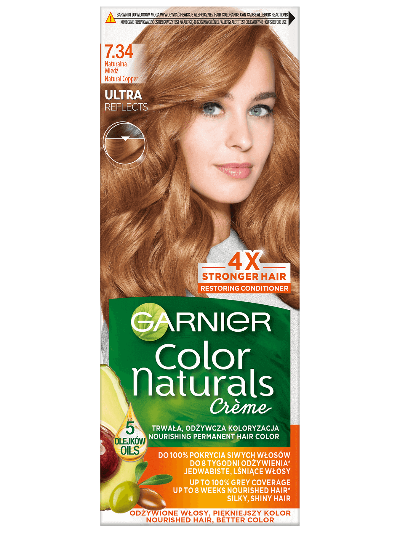 Farba do włosów Garnier Color Naturals Creme 7.34 Naturalna Miedź