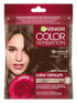 Opakowanie farby Garnier Color Sensation z modelką o brązowych włosach i różą