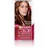 Opakowanie farby Garnier Color Sensation z modelką o jasnych rudo-brązowych włosach, biało-fuksjowe