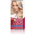 Opakowanie farby Garnier Color Sensation 111 Srebrzysty Ultra Blond z uśmiechniętą blond modelką