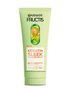 Jasnozielona tubka odżywki Garnier Fructis z grafiką kapsułki z owocem i pęcherzykami