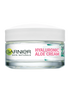 Szklany słoik kremu Garnier Skin Naturals Hyaluronic Aloe z białą pokrywką, na białym tle