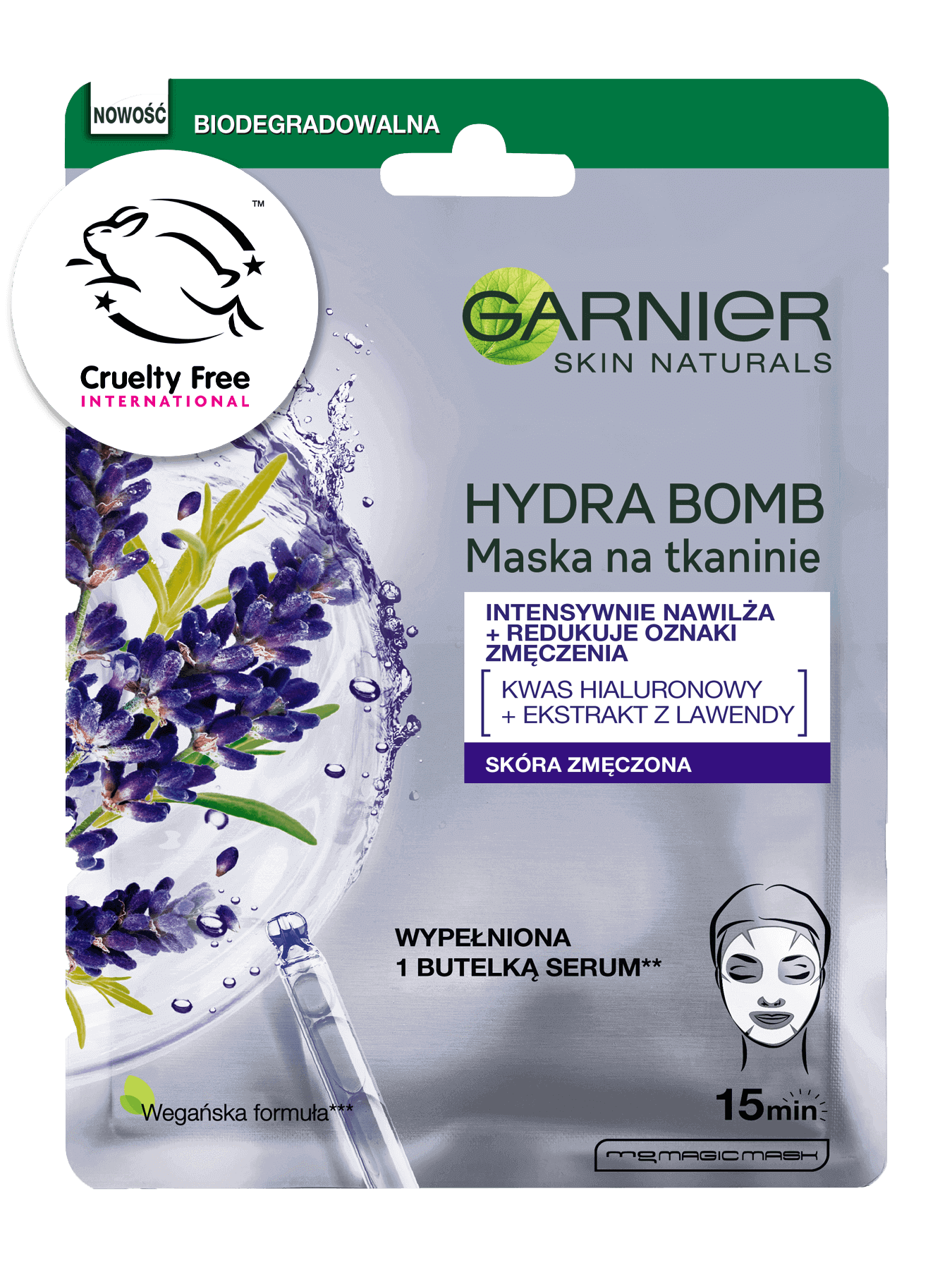 Garnier Skin Naturals maska nawilżająca z lawendą