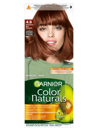 Garnier Color Naturals 4.5, Kasztanowy Brąz, odżywcza farba do włosów, do 100% pokrycia siwych włosów
