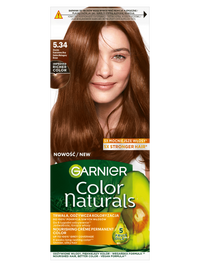 Garnier Color Naturals 5.34, Złocisty Kasztanowy Brąz, odżywcza farba do włosów, do 100% pokrycia siwych włosów