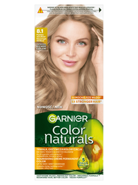 Garnier Color Naturals 8.1, Popielaty Jasny Blond, odżywcza farba do włosów, do 100% pokrycia siwych włosów
