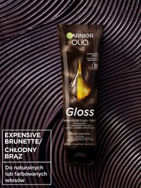 Olia Gloss Maska koloryzująca - toner o odcieniu chłodny brąz do włosów naturalnych i farbowanych