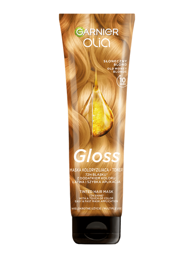 Olia Gloss Maska koloryzująca - toner o odcieniu słoneczny blond do włosów naturalnych i farbowanych