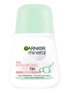 Biała butelka dezodorantu w kulce Garnier Mineral Hyaluronic Care 72h Sensitive z jasnozielonym kapslem