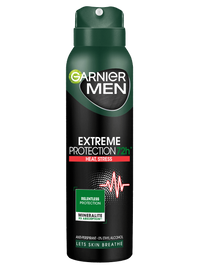Ciemnozielono-czarna puszka dezodorantu Garnier Men Extreme Protection 72h